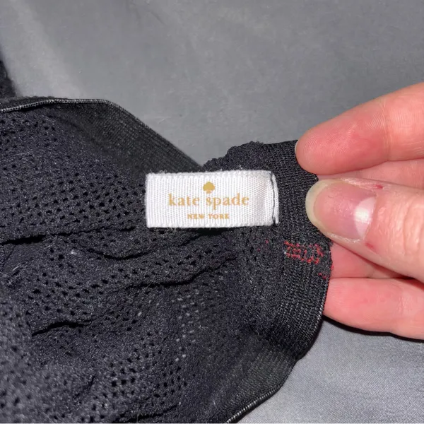 Kate Spade Elegant Black Rhinestone Fishnets - Image 2
