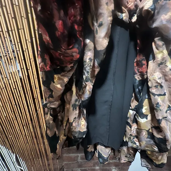 Soft Surroundings Fiametta Floral Tiered Maxi Skirt Black Gold Red Small Petite - Image 4