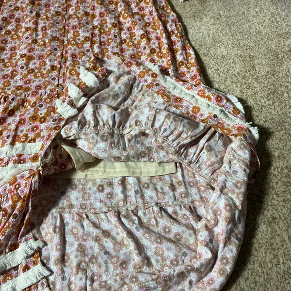 Piper & Scoot Exclusive Cottagecore‎ Floral Smocked Dress Fringe XL PSD3518C - Image 4