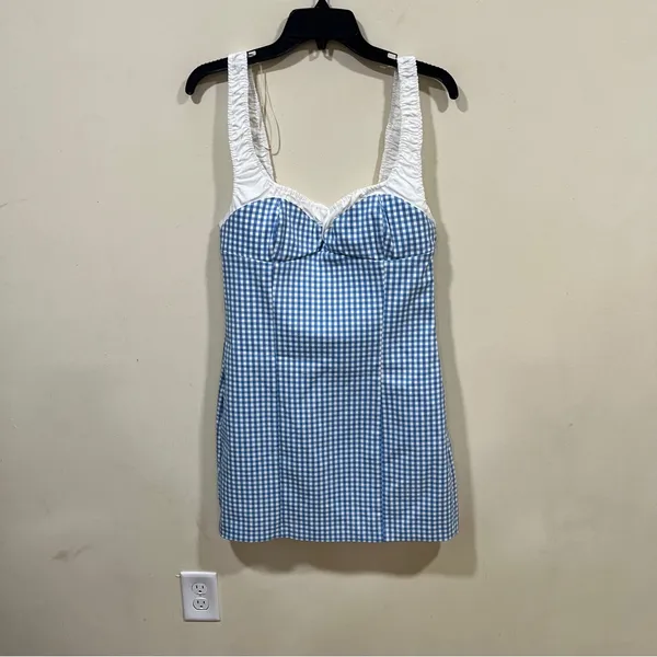 NWT ZARA COMBINATION GINGHAM DRESS size medium - Image 5