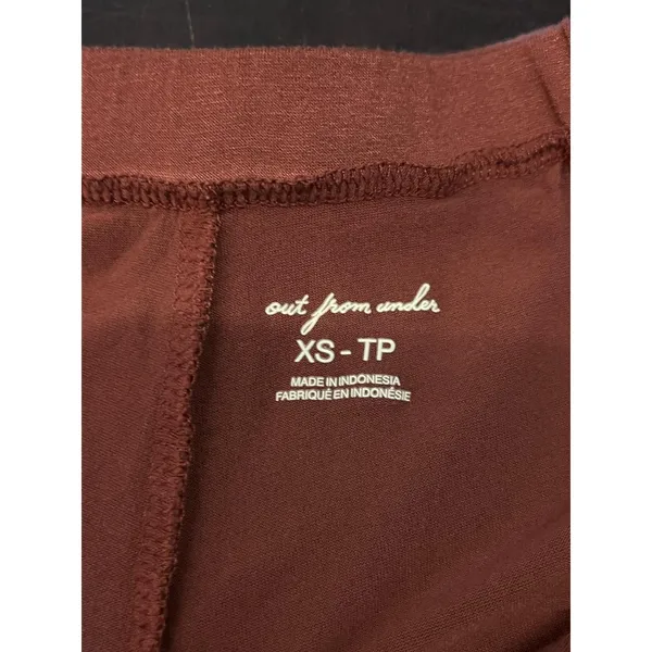 Out From Under Pajama Set Womens XXS Brown Jersey Button Front Top Shorts Lounge - Image 13