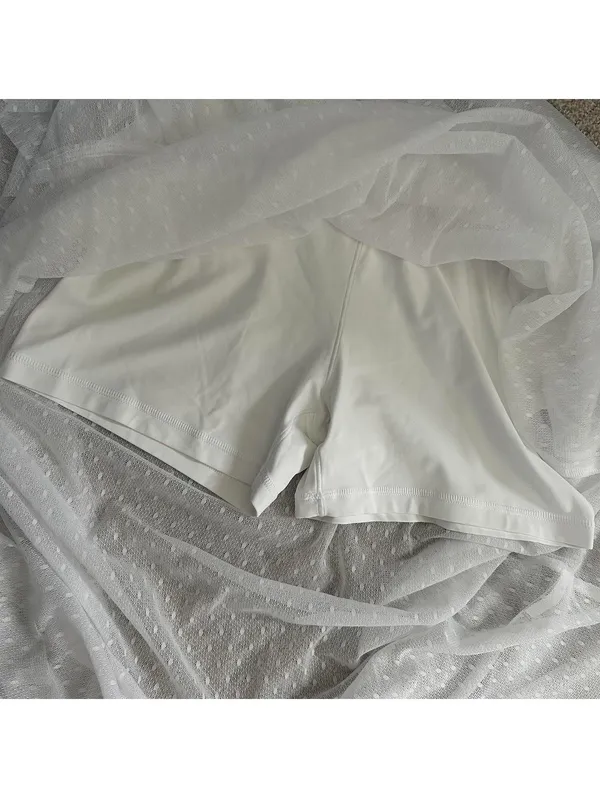AE OFFLINE By Aerie Tiered Dot Mesh Maxi Skirt American Eagle NWT White L - Image 5