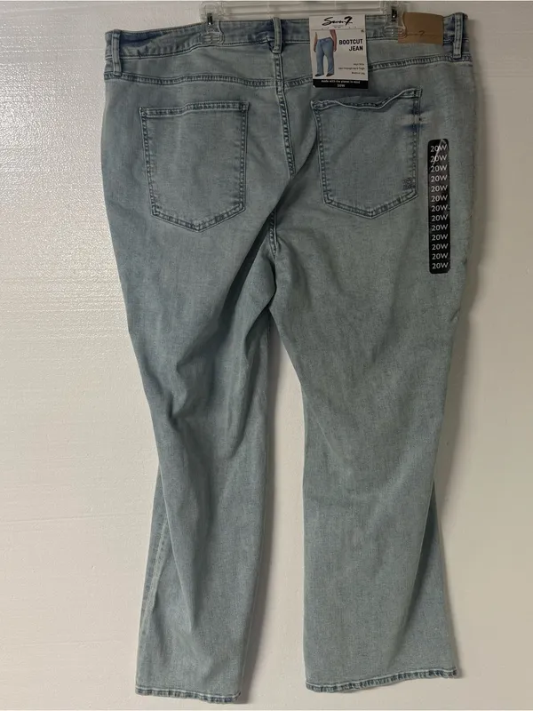 Seven7 Jeans Women 20W Faded Light Wash High Rise Slim Hip & Thigh Bootcut Denim - Image 6