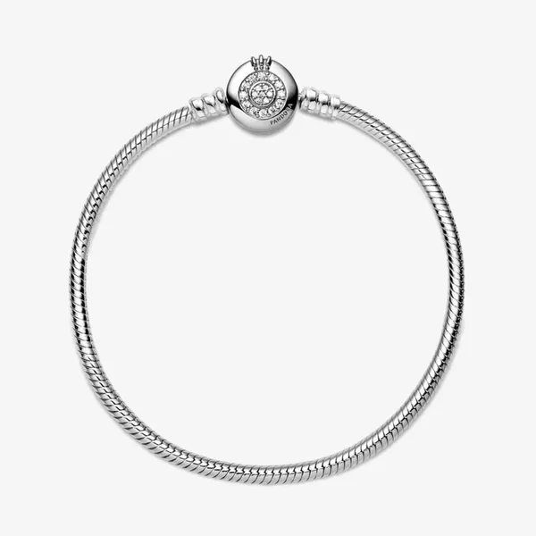 🆕Pandora Moments Sparkling‎ Crown O Snake Chain Bracelet - Image 3