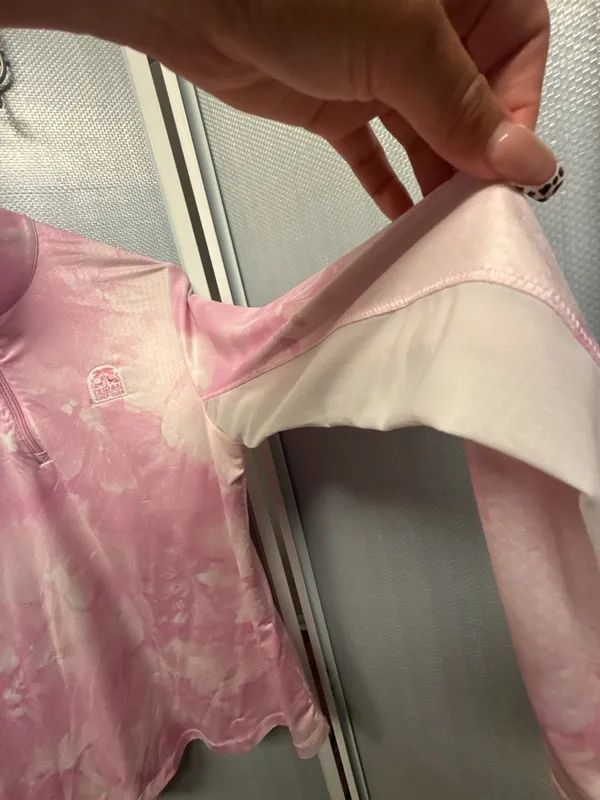 Callaway 1/4 Zip Pullover Size L Pink Tie Dye Golf Top - Image 4