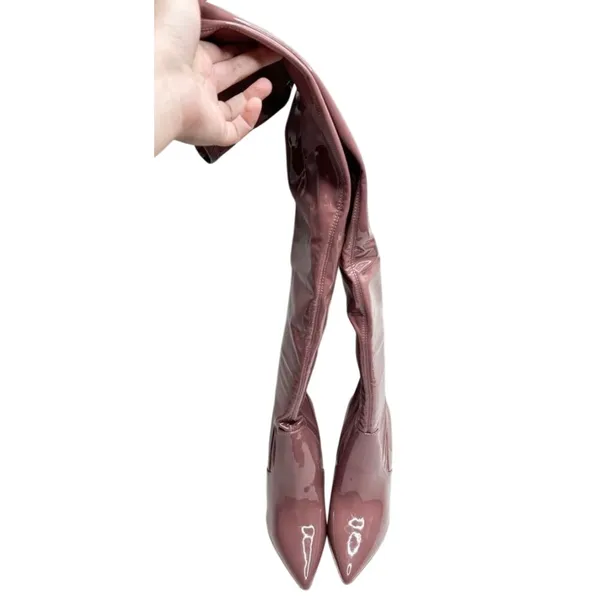 Steve Madden Viktory Mauve Pink Patent Over The Knee Stiletto Boots Size 9.5M - Image 5