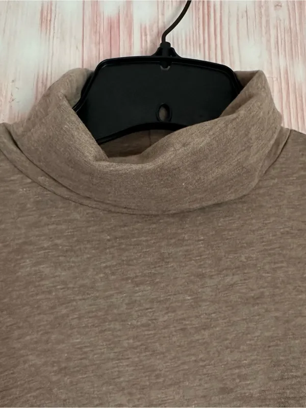 J. Crew Mocha Brown Slim Fit Tissue Turtleneck Long Sleeve Top Size S NWT - Image 3