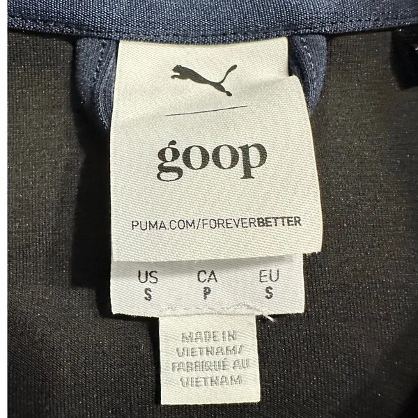 PUMA X Goop Track Jacket Women's Small Blue Black Full Zip Long Sleeve Pockets - Image 6
