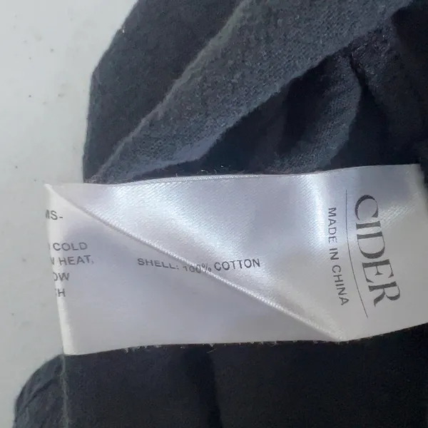 NWT Cider Wrap Solid Mini Skirt Black Minimalist Side Tie Cotton Size L - Image 5