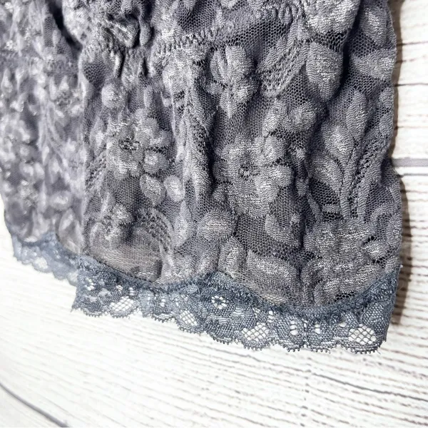 Moda International Sheer Gray Lace Bralette Size Small - Image 4