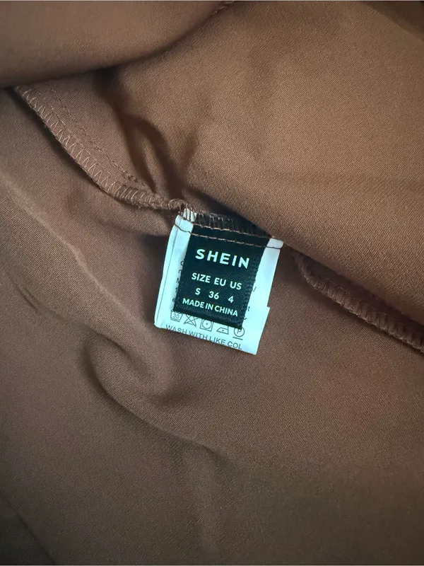 SHEIN Rust-Orange Single-Button Scalloped Edge Blazer - Image 3