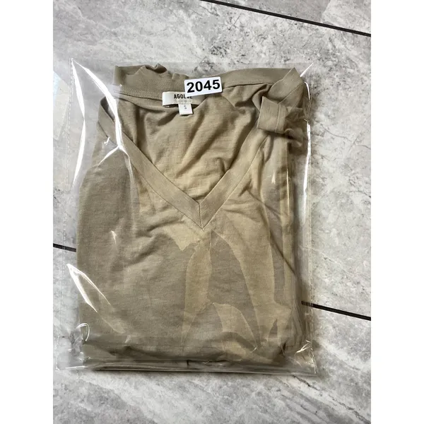 AGOLDE Risha Tee V-Neck Short Sleeve T-Shirt Tan Khaki AE3257-1628-DUP Women S - Image 11