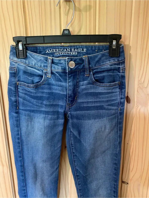 American Eagle Outfitters Dark Blue Skinny Jeans - Image 2
