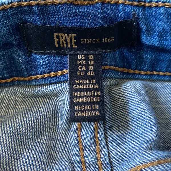 Frye Womens Blue Tapered Leg Stretch‎ Denim Jeans Size 10 WMS9BDP03 - Image 4