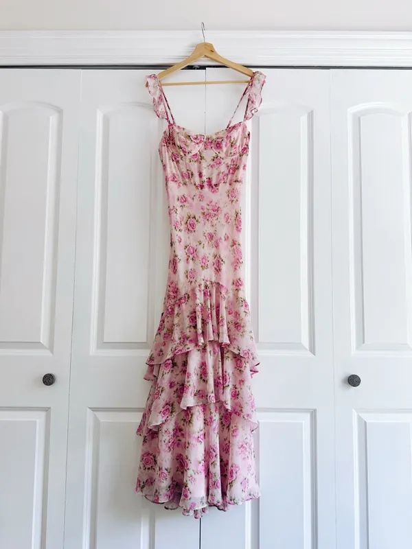ASTR The Label Alcina Polka Dot Maxi Dress Pink Multi Floral - Image 10