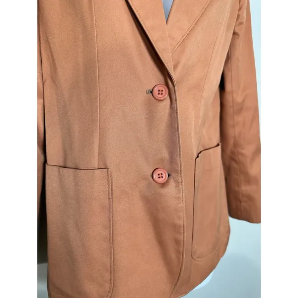 Vintage Sanyo Fashion House Tokyo Burnt Orange Structured Blazer Japan Made Sz 8 - Image 2