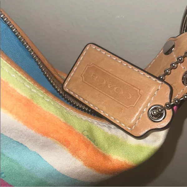 Coach Hampton vintage Colorful Striped Shoulder Bag with hand tag - Image 6