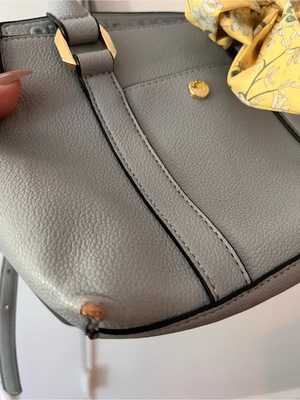 Steve Madden Grey Satchel with Yellow Scarf Accent - Image 8