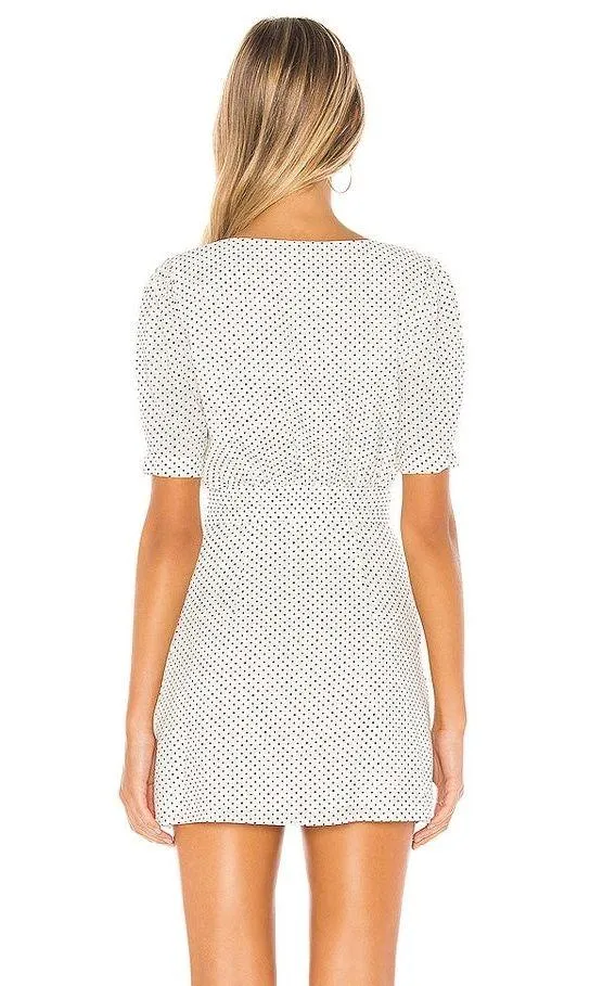 Tularosa Ellis Mini Dress White Black Polka Dot Nwt - Image 8