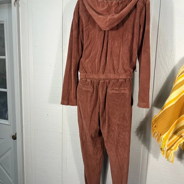 Young Fabulous & Broke Women’s Brown Velour Pant Suit Size Small EUC - Image 6