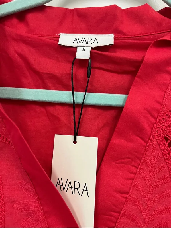 NWT Avara "Annie" Red Lace embroidered Fit & Flare Dress size S - Image 2