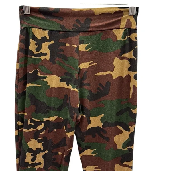 Source Unknown Shop My Trend Camo Camouflage High Rise Flare Bell Bottom Stretch Legging Pant S - Image 7