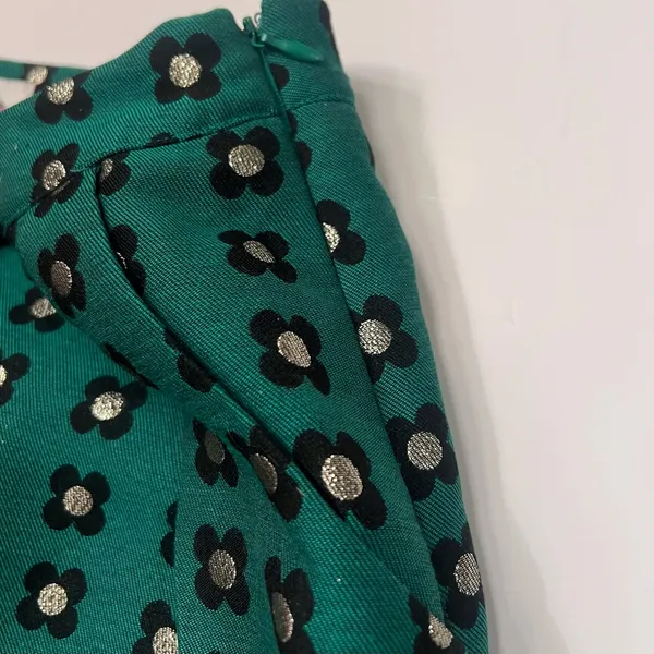 Anthropologie HD in Paris‎ Garden Glimmer Christmas Green Tiered Flower Skirt 4 - Image 12