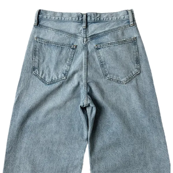 AGOLDE Dame Wide Leg 100% Regenerative Cotton Light Blue Jeans High Rise Size 27 - Image 5