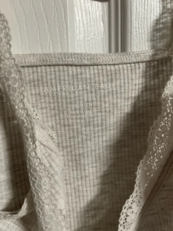 American Eagle Lace Tank Top White - Image 3
