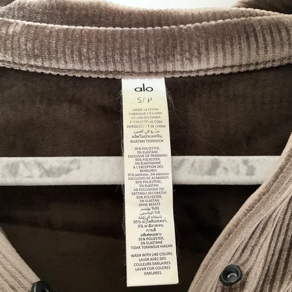 Alo Yoga Ribbed Velour Mountain Side Shacket Macchiato S - Image 3