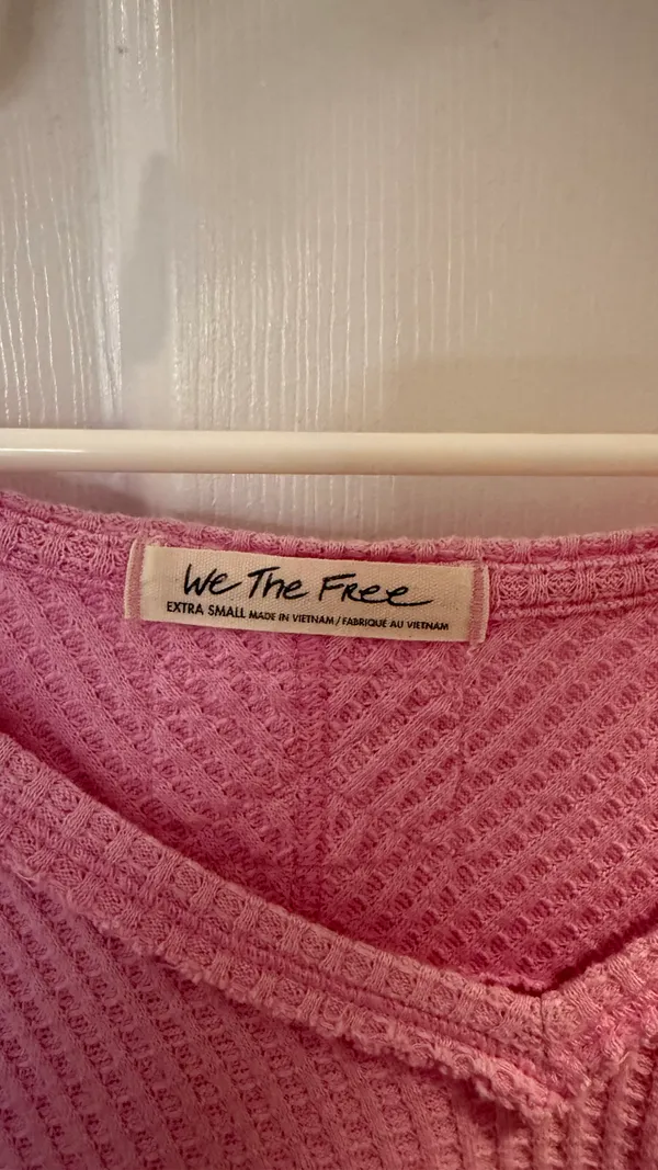 Free People Pink Waffle Sweater - Image 3