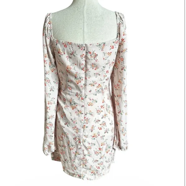 Altar'd State Mini Floral Pink Medium Dress Long Sleeves | 16-20 - Image 2
