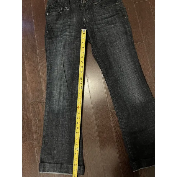 Express Jeans Womens Stella Boot Cut Denim Size 6 Embroidered Pockets Rhinestone - Image 5