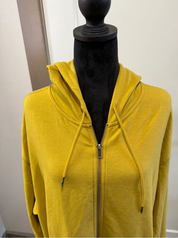 Eddie Bauer Mustard‎ Yellow Full Zip Hoodie Sweatshirt Hooded Spring Summer XLT - Image 2