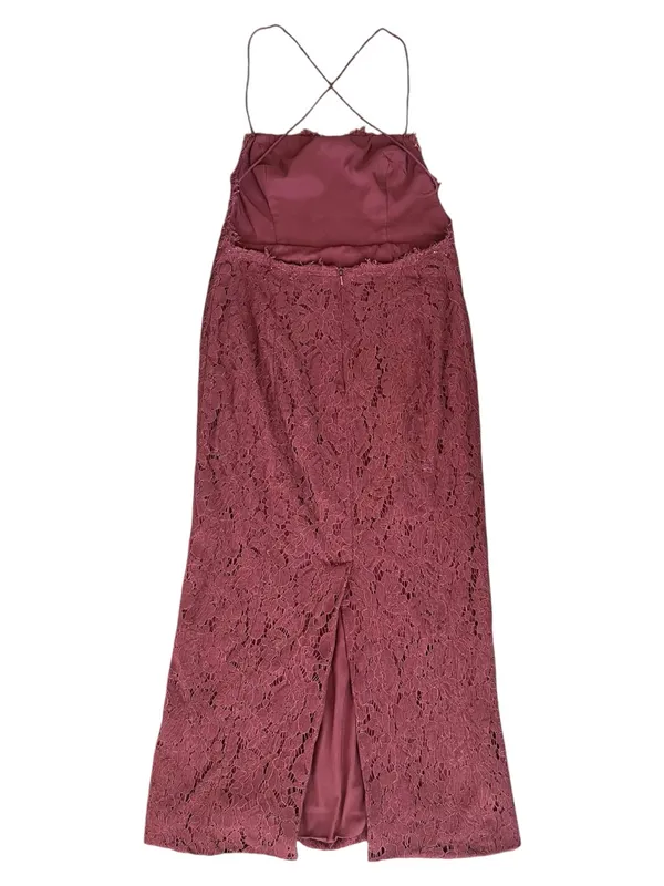 Anthropologie BHLDN Fame and Partners Women’s Rain Column Lace Midi Dress Maroon - Image 6
