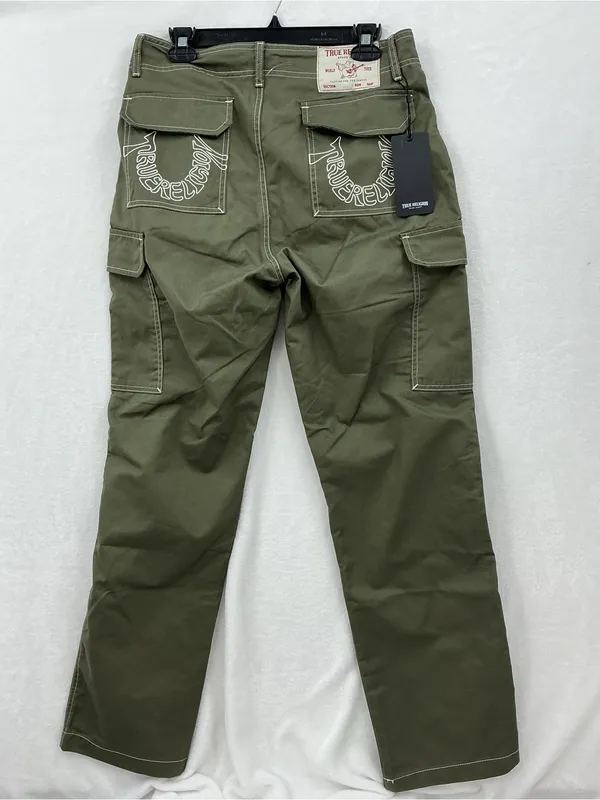 NWT True Religion Olive Wide-Leg Cargo Pants 1199 - Image 6