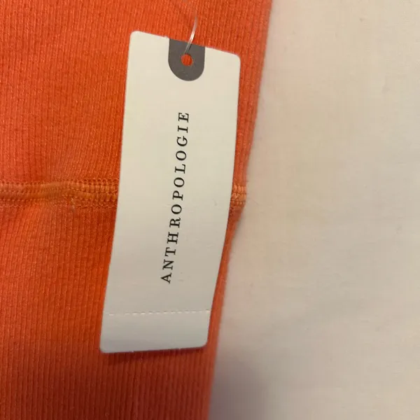 NWT Anthropologie Orange Ribbed Lettuce Trim Athletic‎ Legging Medium - Image 6
