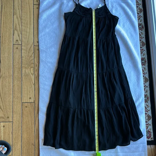 Black Maxi Sundress with Spaghetti Straps - Image 7