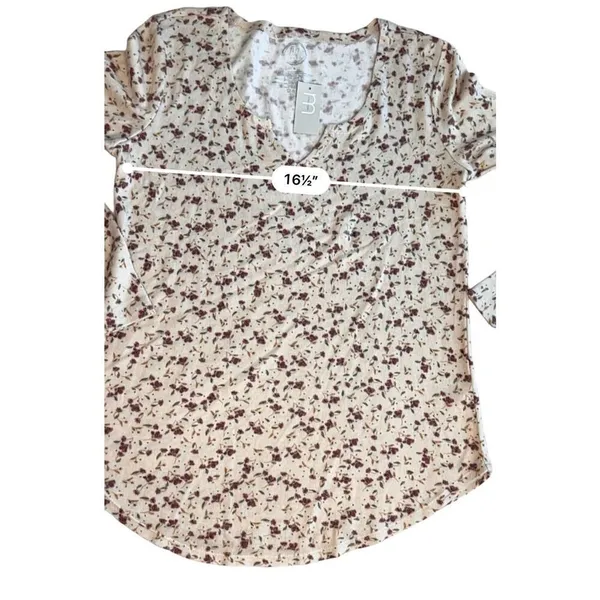 Maurices Prairie Floral Soft Yellow Henley Knit Top‎ SMALL Casual Coquette NWT - Image 5