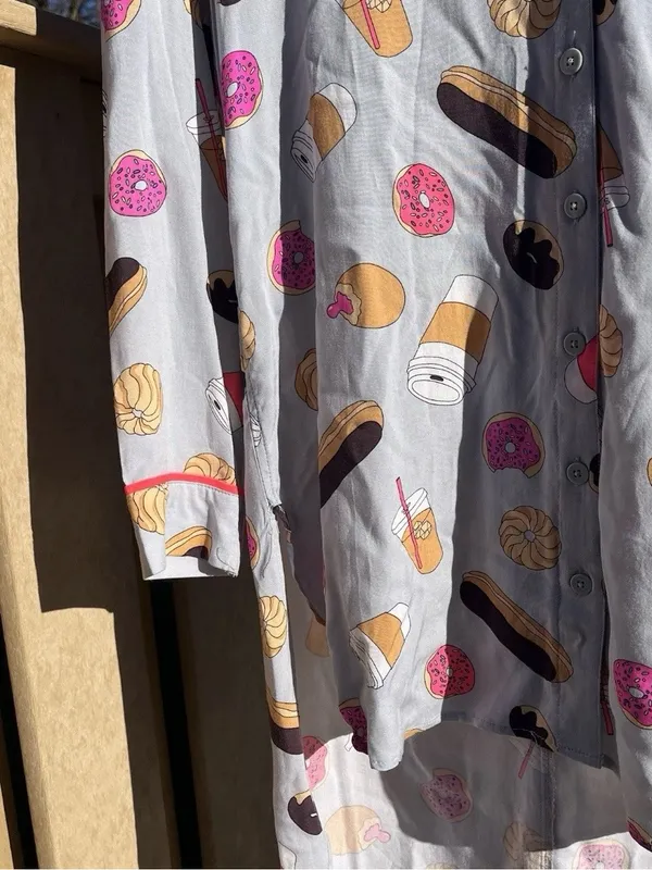 Xhilaration Women’s Donuts Pastries & Iced Coffee Sleep Shirt Nightgown Size L - Image 4