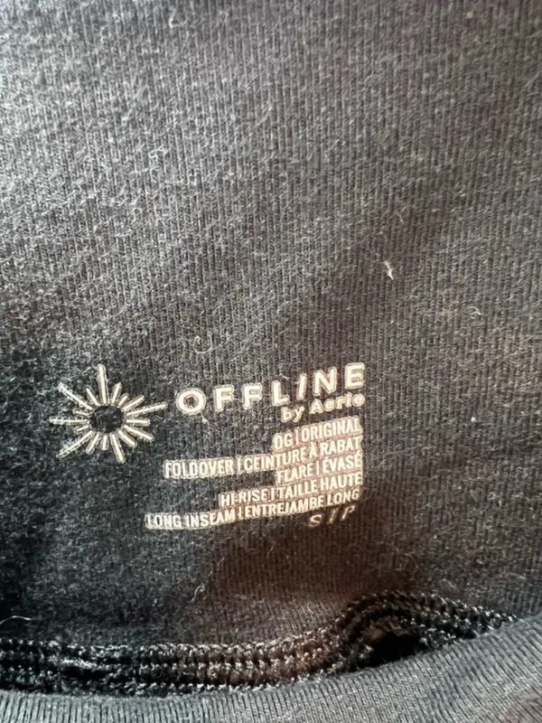 Offline by Aerie OG Foldover Flare Hi-rise Leggings Pants Black Yoga Small Long - Image 9