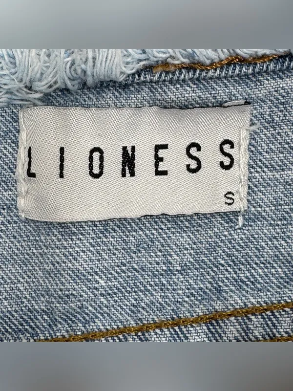 Vintage Y2k Lioness Lace Up Front Raw Edge Crop Jeans Blue Small‎ Straight High - Image 7