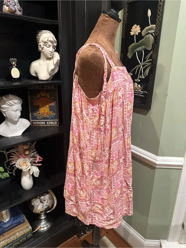 Savanna Jane Pink Multi‑Floral Patchwork Mini Dress – Size Medium White - Image 8