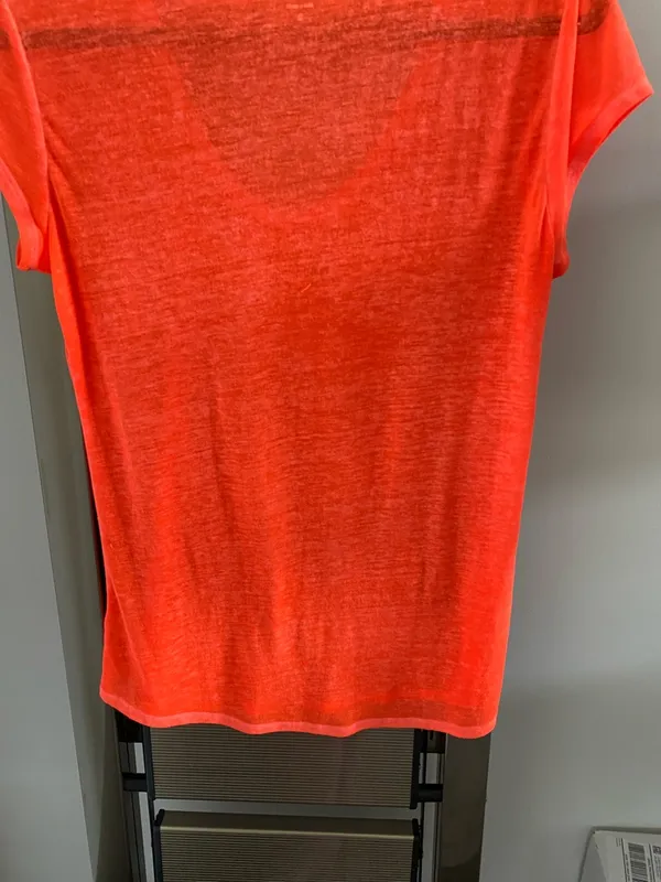 Athleta Neon Coral Short Sleeve V-Neck Tee - Image 5