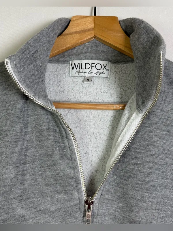 WILDFOX Women’s Quarter Zip Pullover Fleece Colorblock Sweatshirt LA Made Sz S - Image 5
