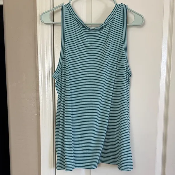 Old Navy Aqua Striped Tank Top / B9 - Image 4