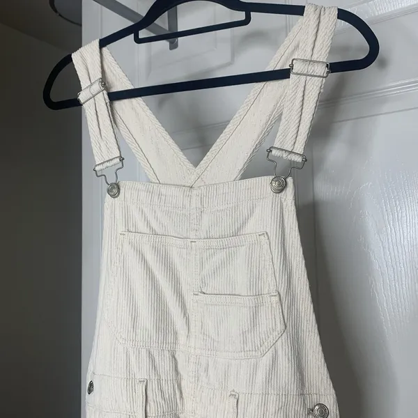 Free People We The Free Ziggy Corduroy Overalls Sz XS Cream Tan - Image 2
