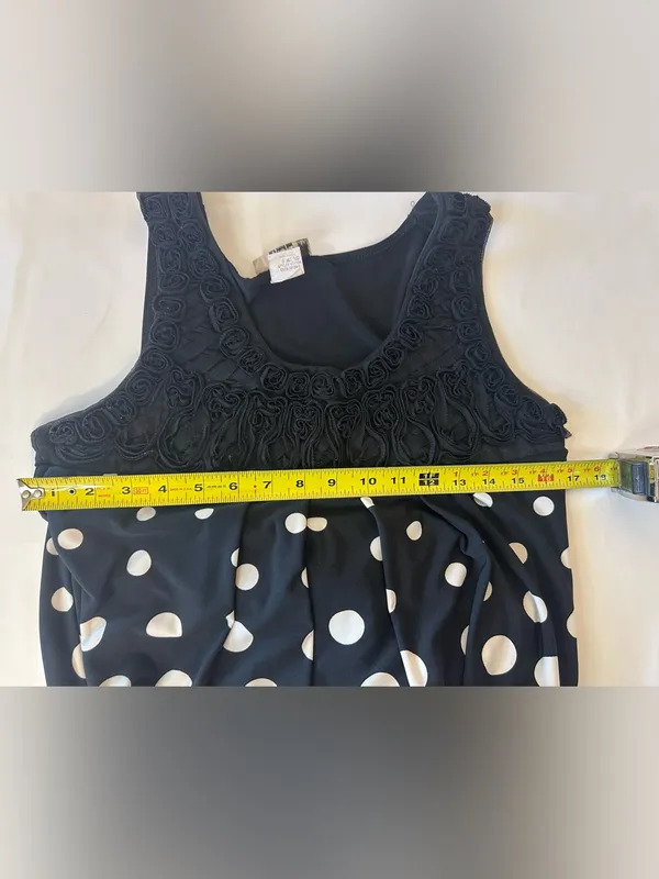 Vibe USA Women’s Size Medium Vintage Black And White Polkadot Dress - Image 6