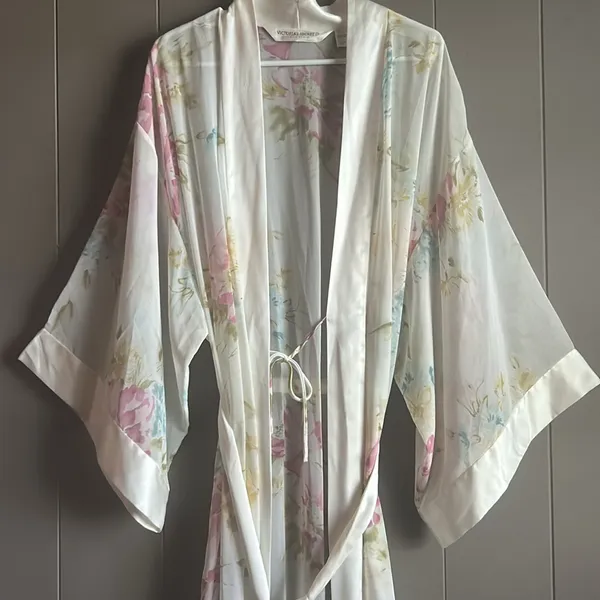 Victoria's Secret Collection Kimono Robe Women's Size L Floral Vintage 90s Robe - Image 10