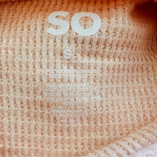 SO Hoodie Sweater Peach Kangaroo Pocket Pullover Lightweight Top Small NEW - Image 2